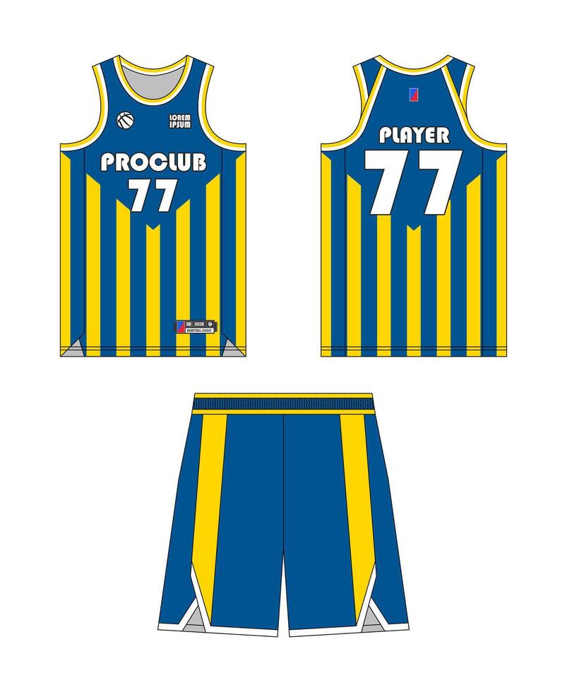 Jersey basketball modèle conception. basketball uniforme maquette conception. concept conception basketball Jersey. vecteur