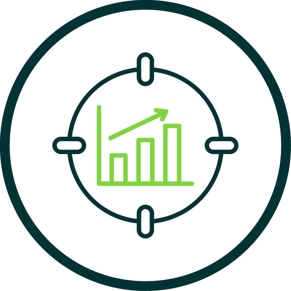 Les données analytique ligne cercle icône conception vecteur
