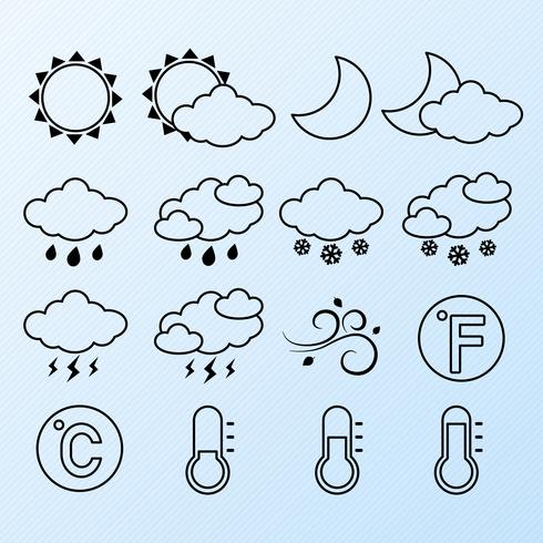 Jeu d&#39;icônes météo vecteur