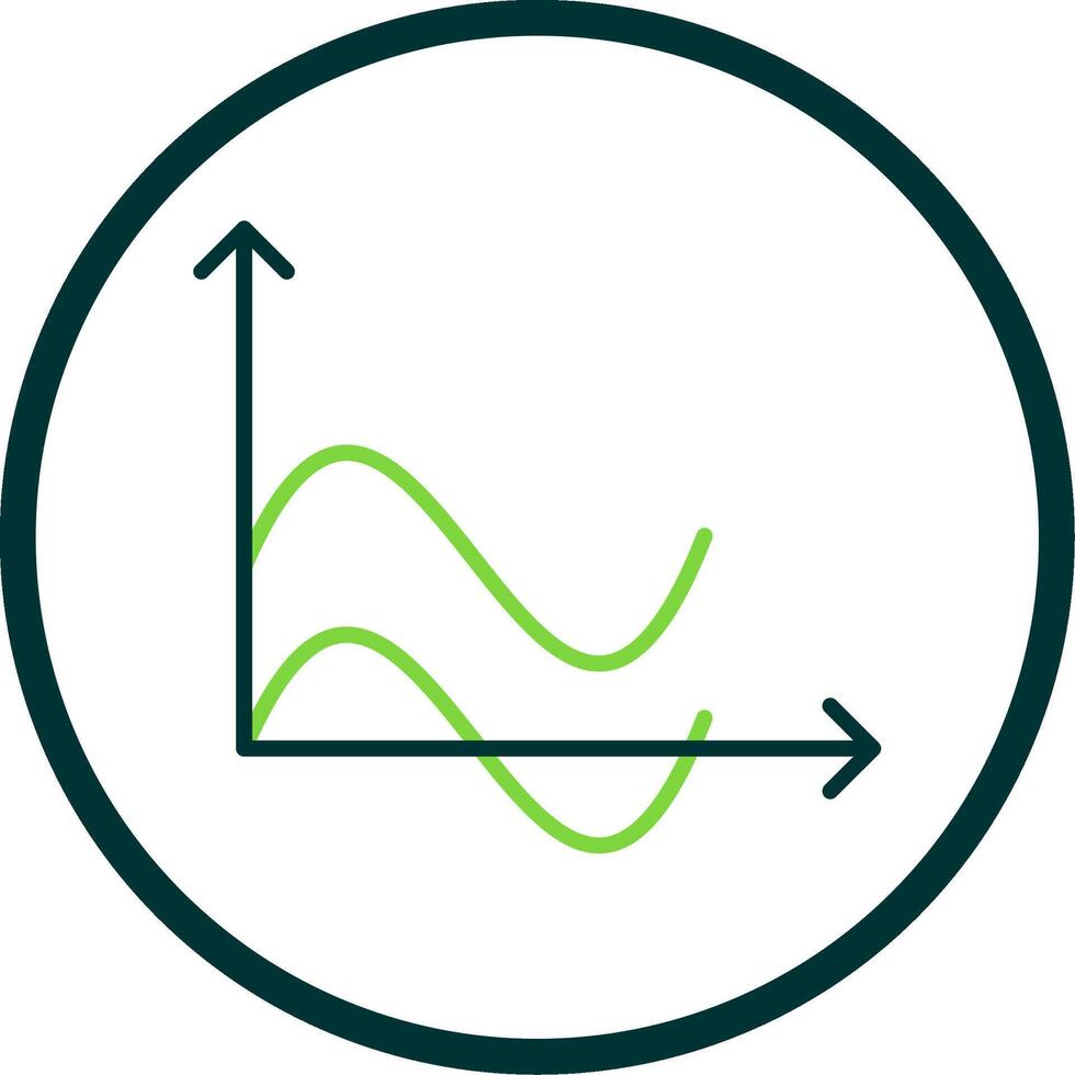 vague graphique ligne cercle icône conception vecteur