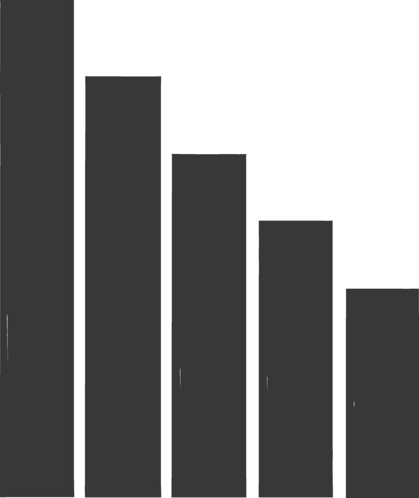 silhouette infographie bar graphique croissance 2d objet noir Couleur seulement vecteur