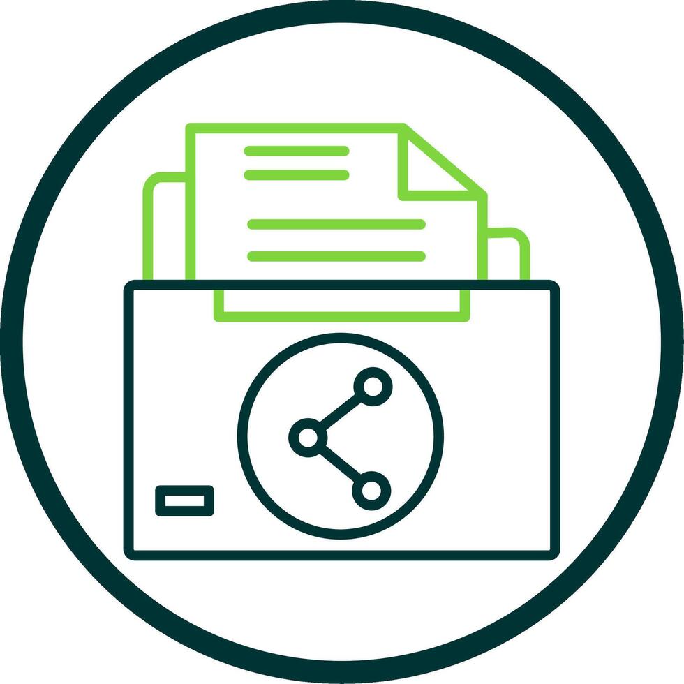partage fichier ligne cercle icône conception vecteur