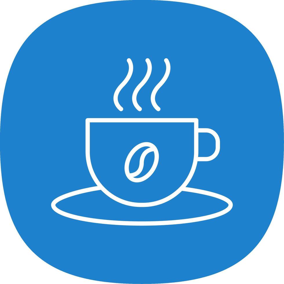 café tasse ligne courbe icône conception vecteur