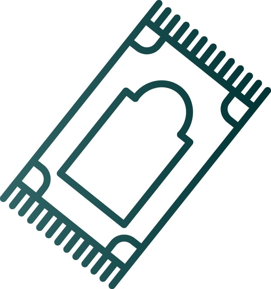 prière tapis ligne pente icône vecteur