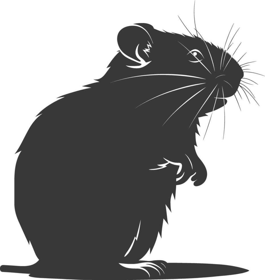 silhouette hamster animal noir Couleur seulement plein corps vecteur