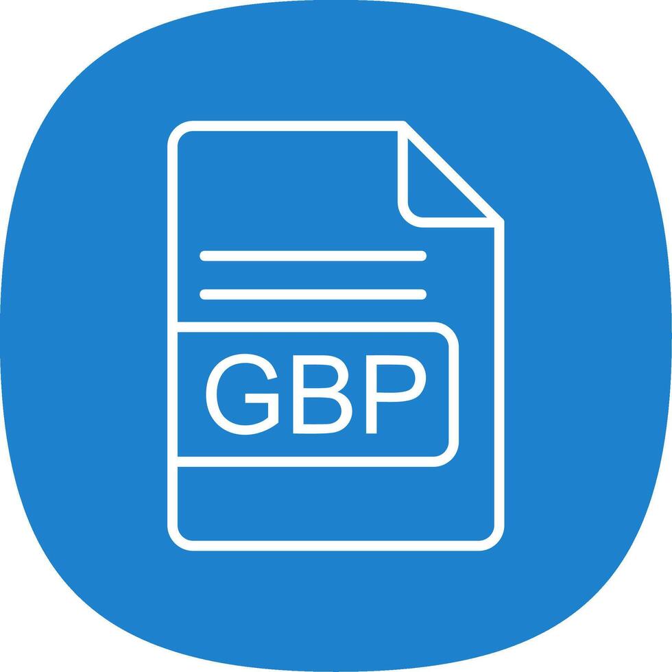GBP fichier format ligne courbe icône conception vecteur