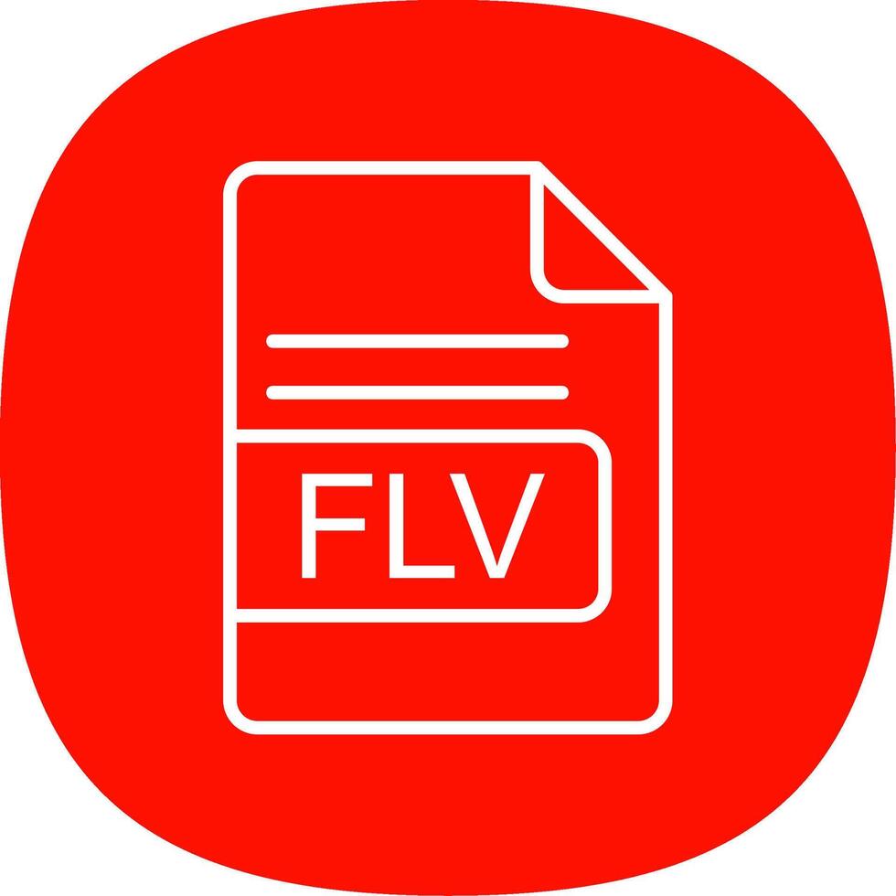 flv fichier format ligne courbe icône conception vecteur