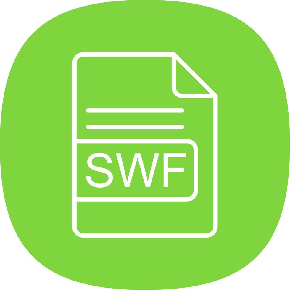 swf fichier format ligne courbe icône conception vecteur