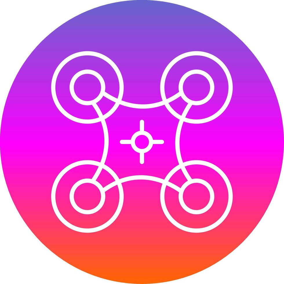 drone ligne pente cercle icône vecteur
