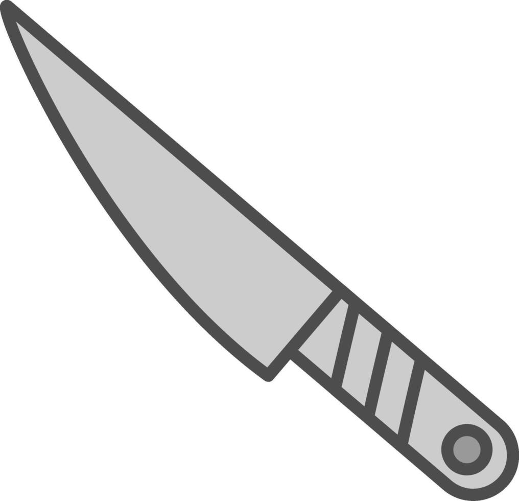 couteau ligne rempli niveaux de gris icône conception vecteur