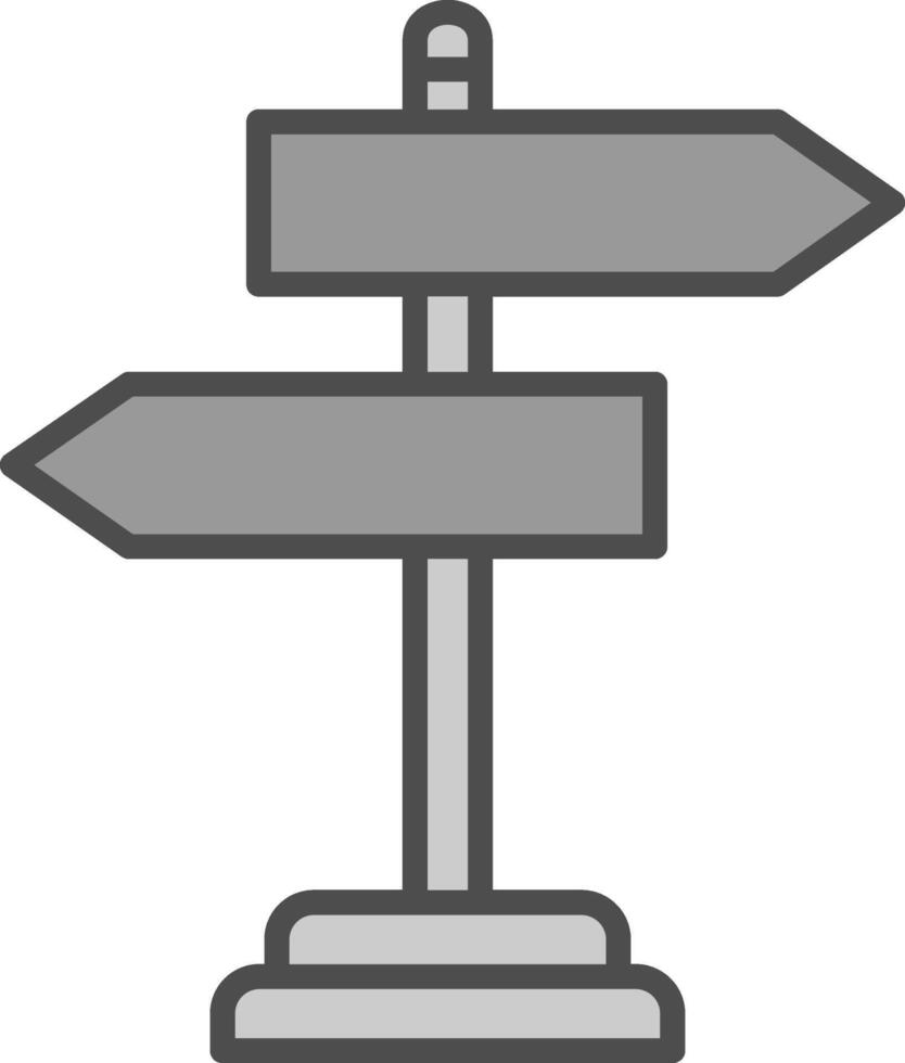 route signe ligne rempli niveaux de gris icône conception vecteur