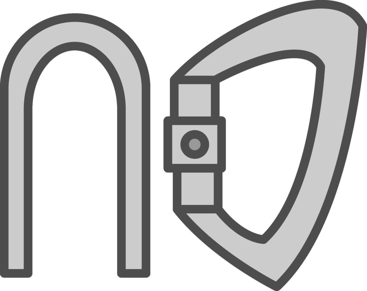 mousqueton ligne rempli niveaux de gris icône conception vecteur