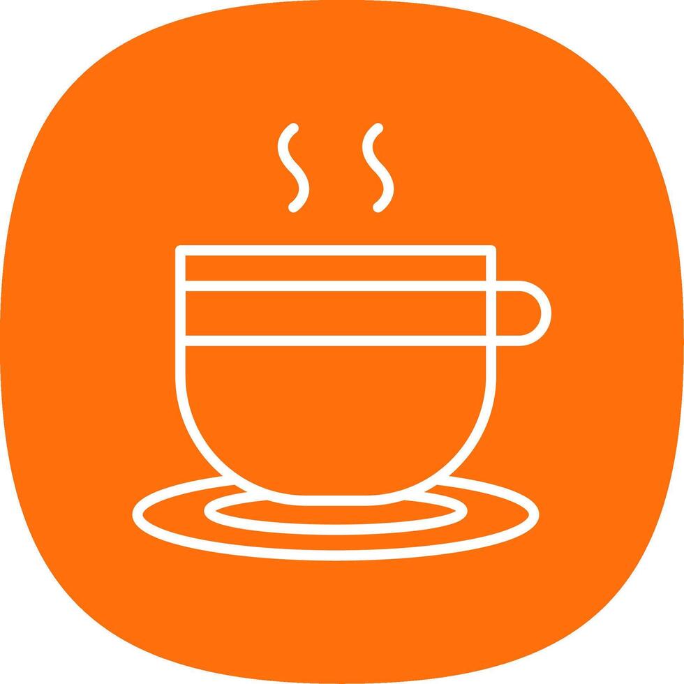 tasse à thé ligne courbe icône conception vecteur