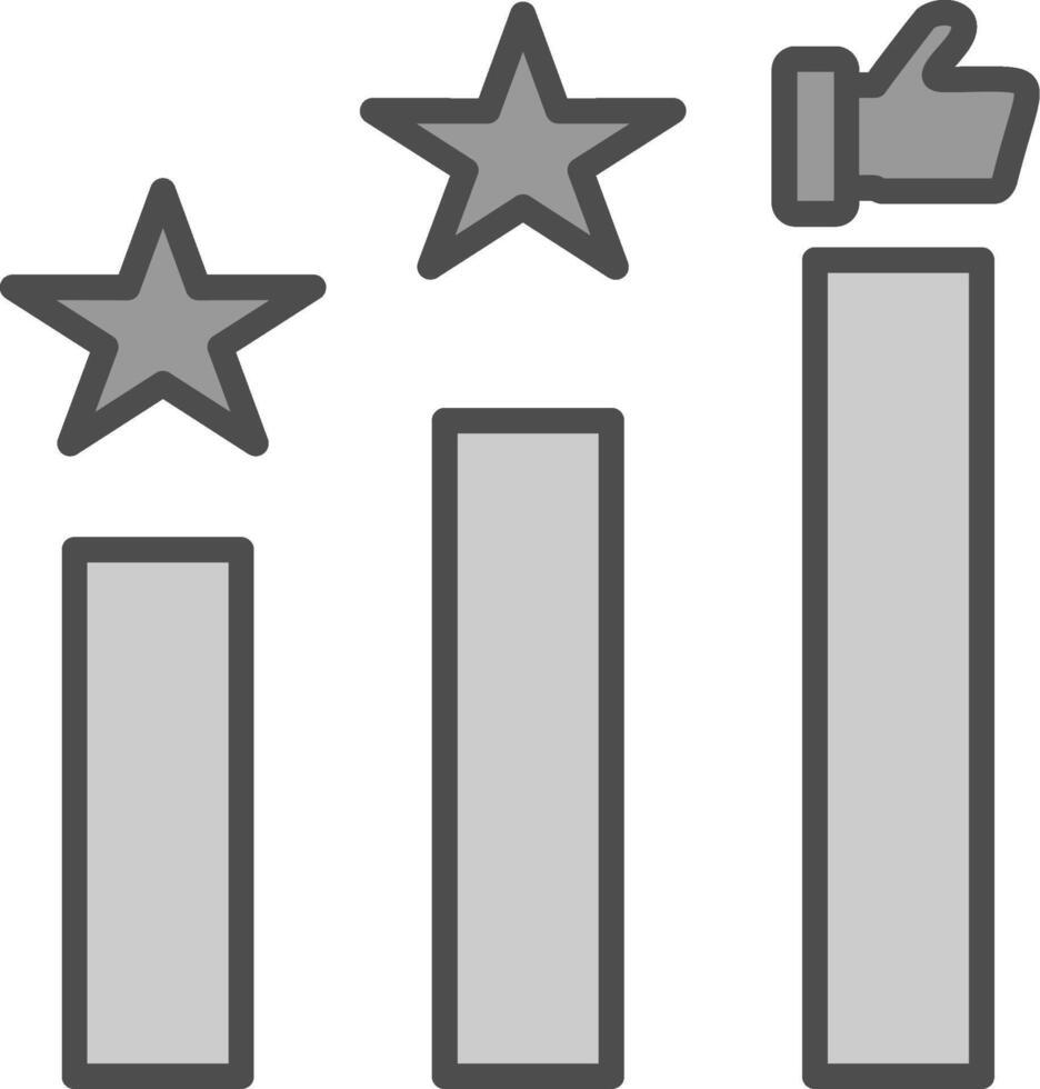 Haut évalué ligne rempli niveaux de gris icône conception vecteur