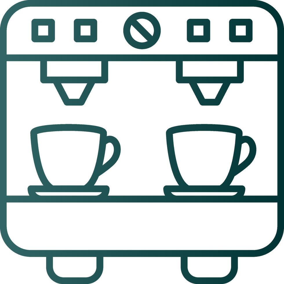 icône de dégradé de ligne de machine à café vecteur