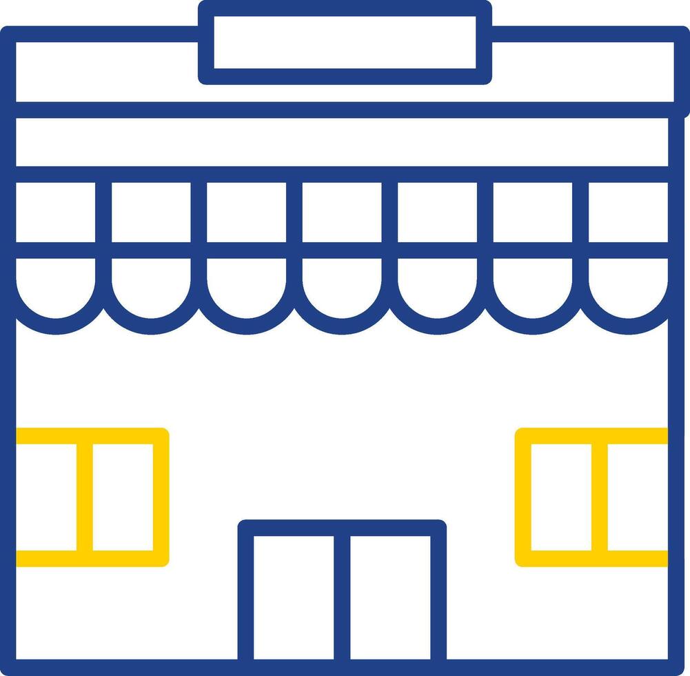 supermarché ligne deux Couleur icône conception vecteur