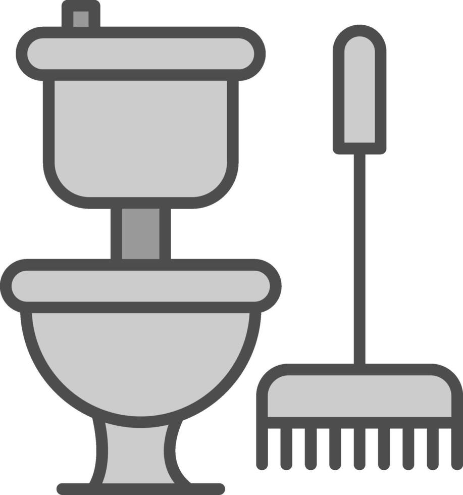 toilette ligne rempli niveaux de gris icône conception vecteur