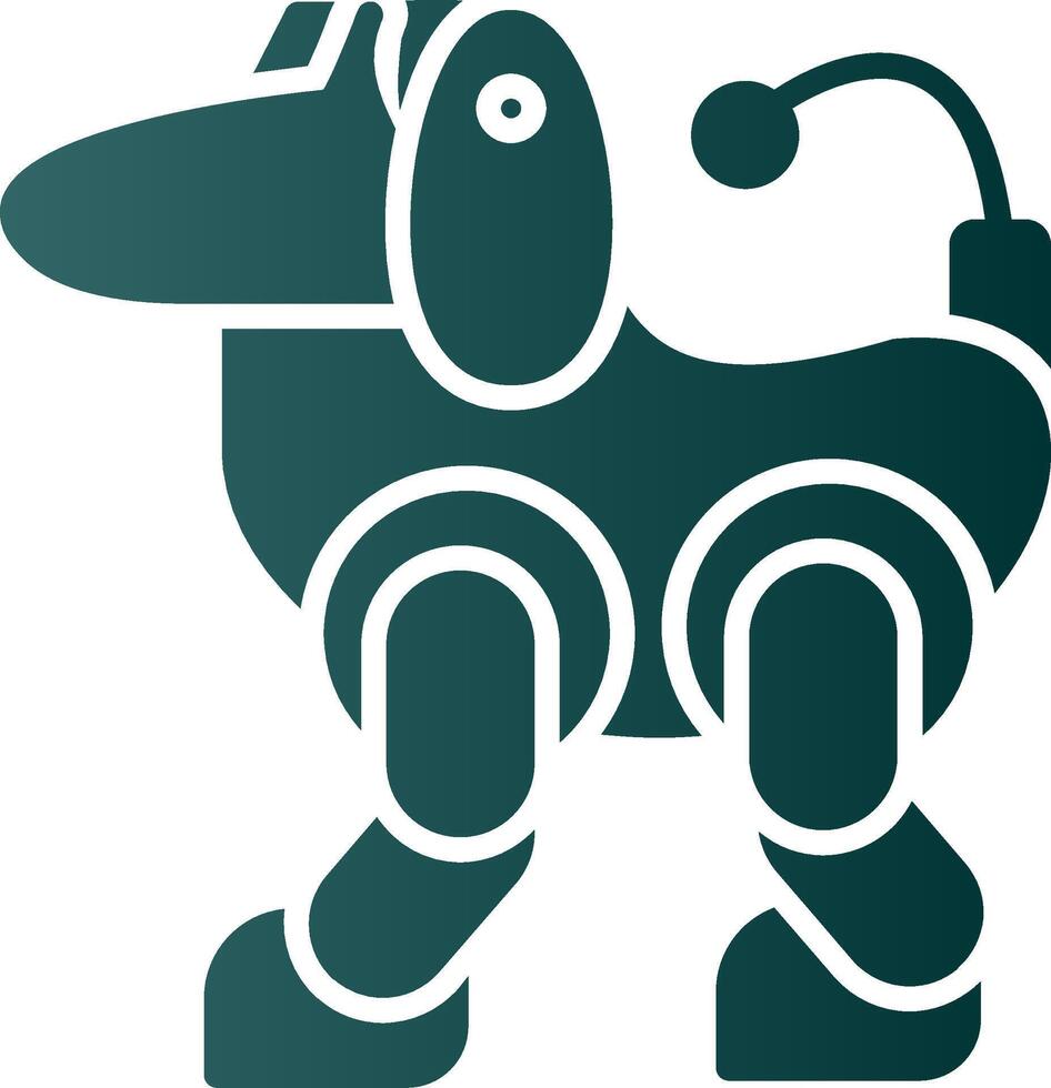 icône de dégradé de glyphe de robot vecteur