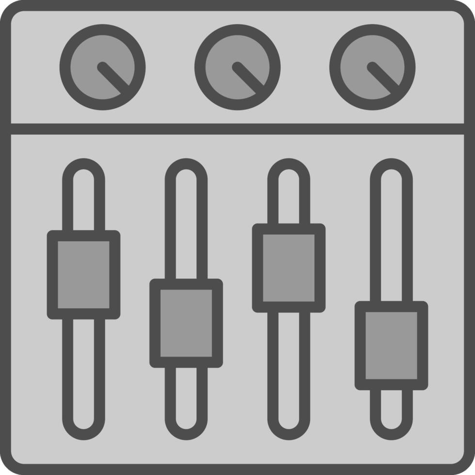 du son mixer ligne rempli niveaux de gris icône conception vecteur