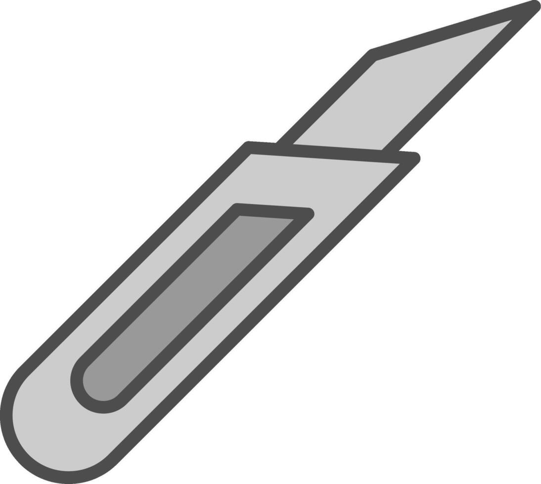 utilitaire couteau ligne rempli niveaux de gris icône conception vecteur