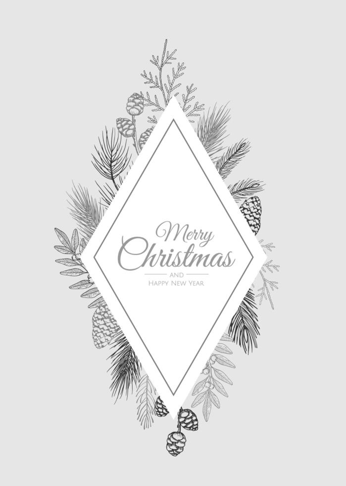 joyeux noël carte abstraite avec cadre. vente de Noël, bannière web de vacances. vecteur