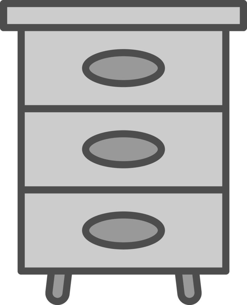 remplissage cabinet ligne rempli niveaux de gris icône conception vecteur