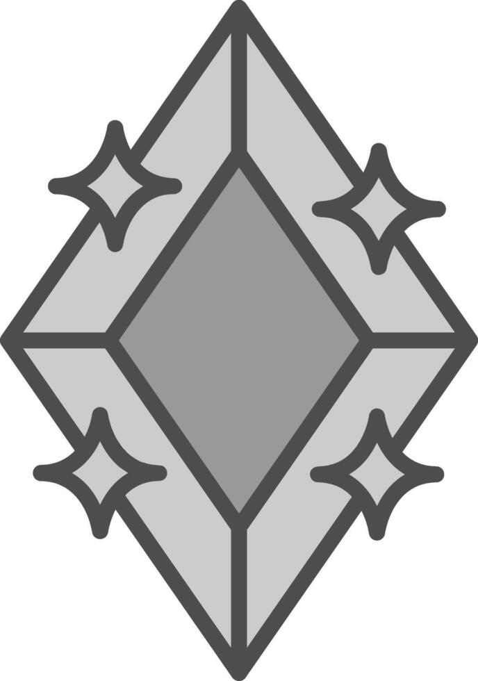 diamant ligne rempli niveaux de gris icône conception vecteur
