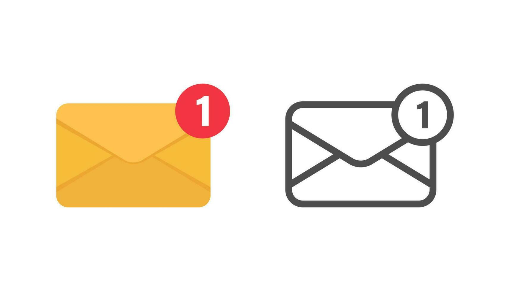 L'icône de notification par e-mail signe vecteur conception sur fond blanc