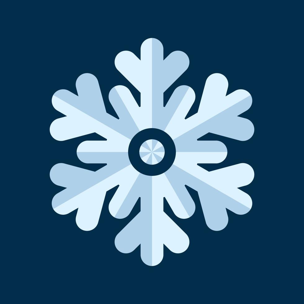 icône de flocon de neige. symbole traditionnel de noël et d'hiver pour la conception et la décoration de logo, impression, autocollant, emblème, carte de voeux et d'invitation vecteur