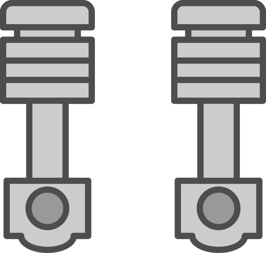 pistons ligne rempli niveaux de gris icône conception vecteur