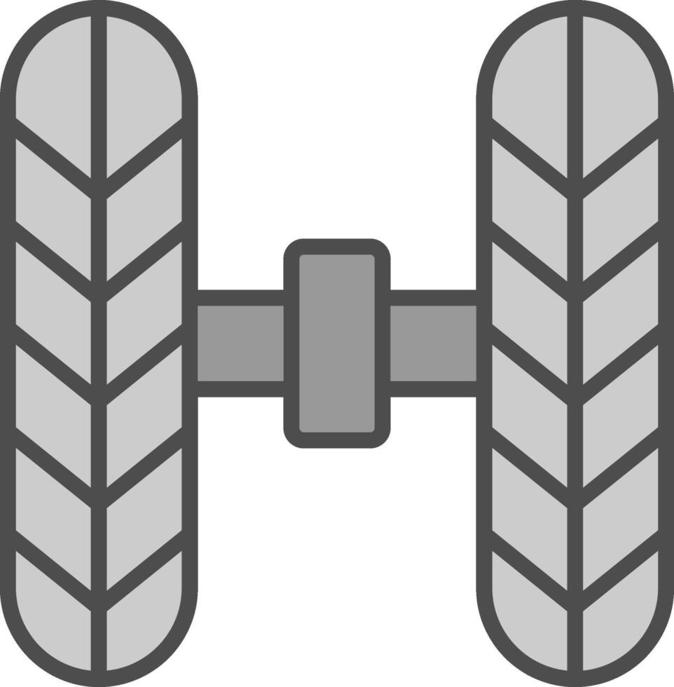 roue alignement ligne rempli niveaux de gris icône conception vecteur