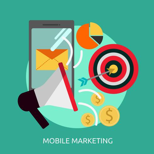 Marketing Mobile Illustration conceptuelle Design vecteur