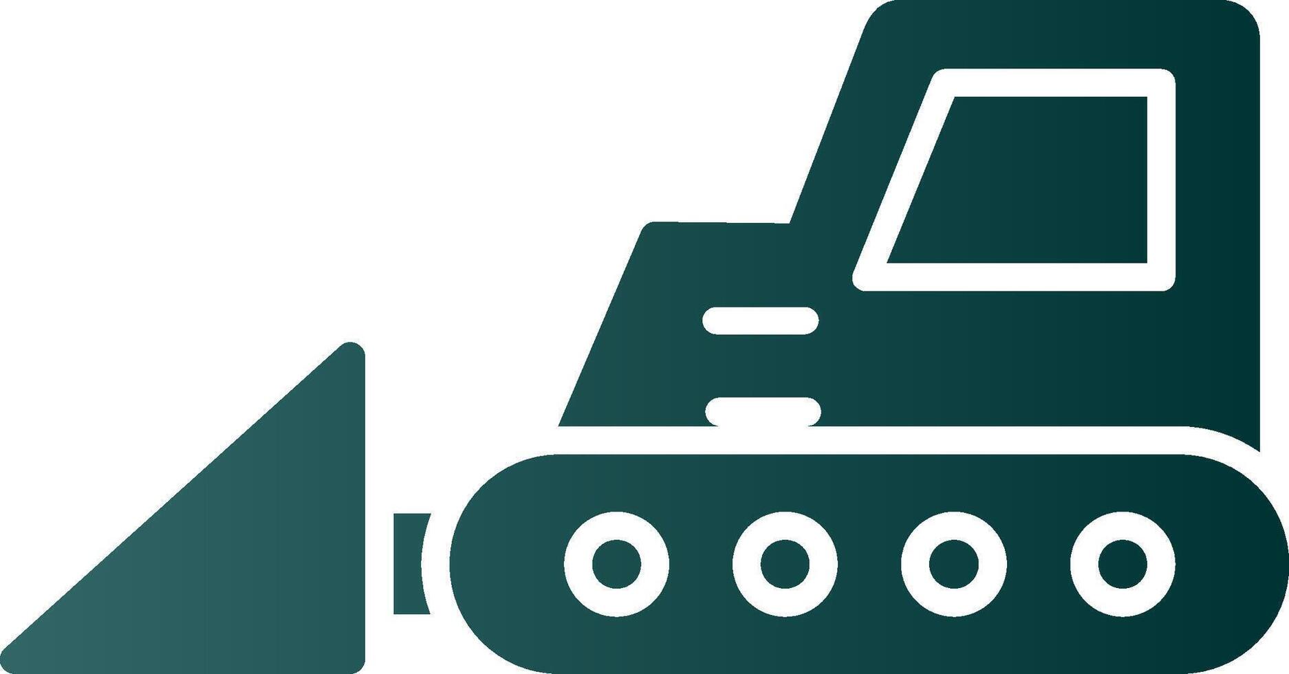 icône de dégradé de glyphe de bulldozer vecteur