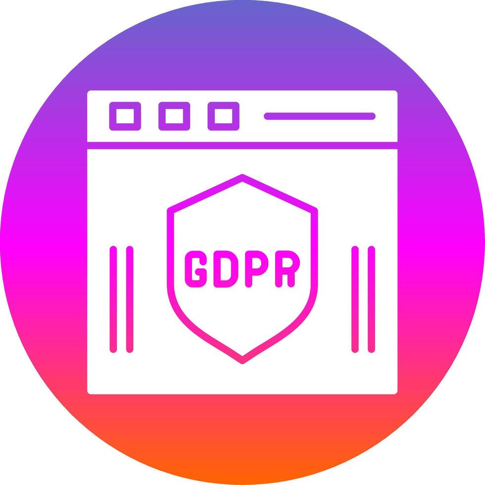 GDPR glyphe pente cercle icône conception vecteur