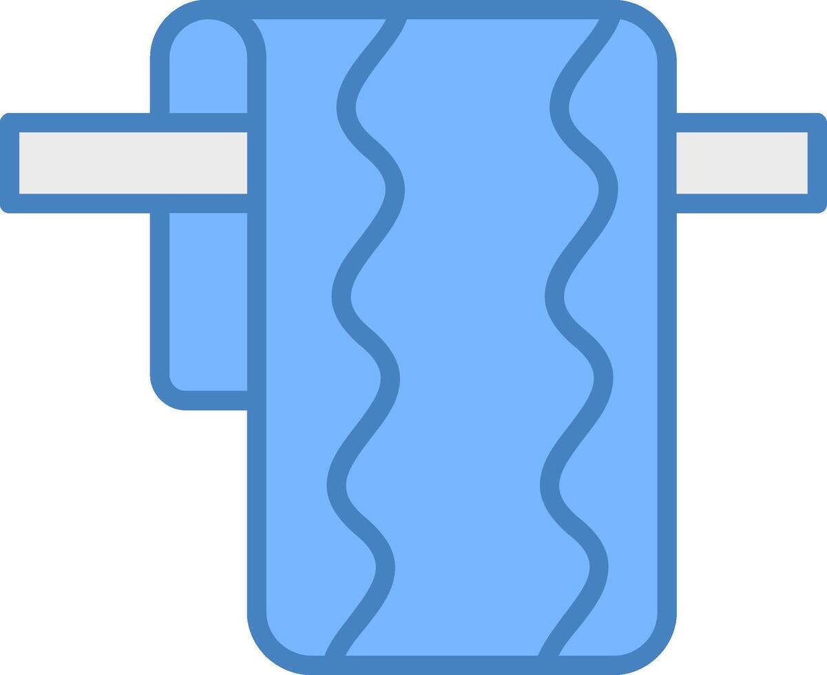 tissu ligne rempli bleu icône vecteur