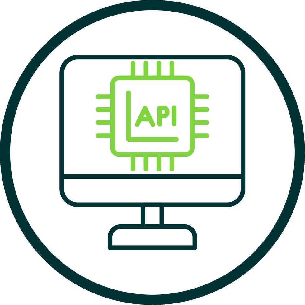 api interface ligne cercle icône conception vecteur