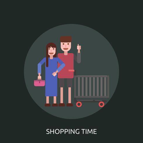 Shopping Time Illustration conceptuelle Design vecteur