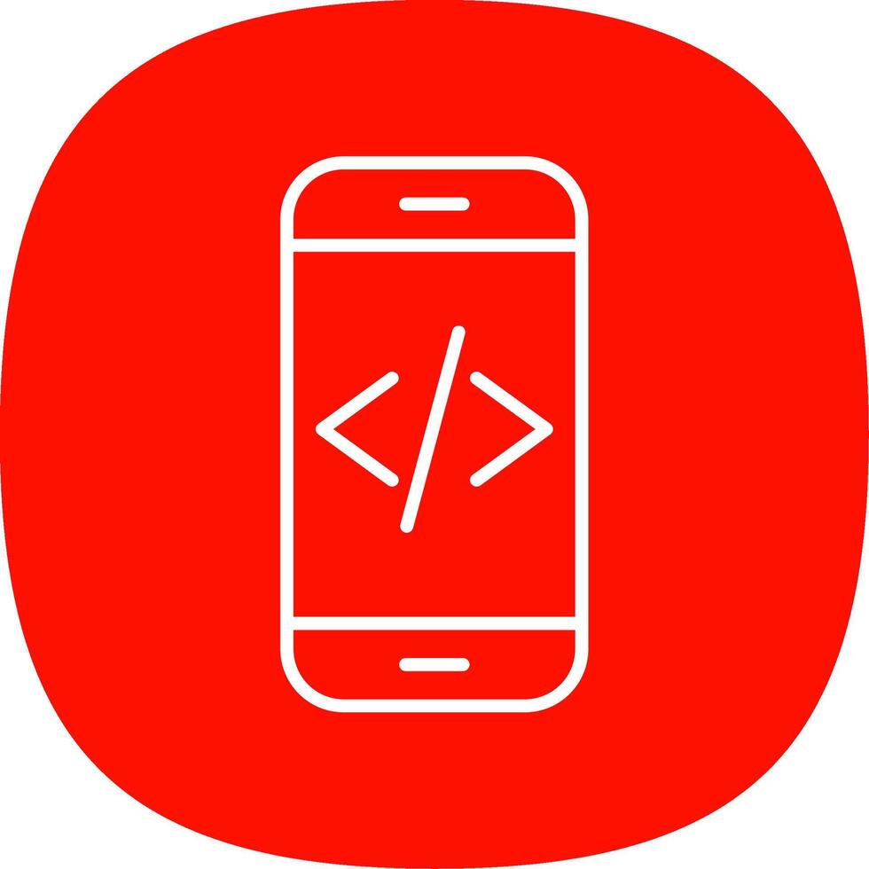 app développement ligne courbe icône conception vecteur
