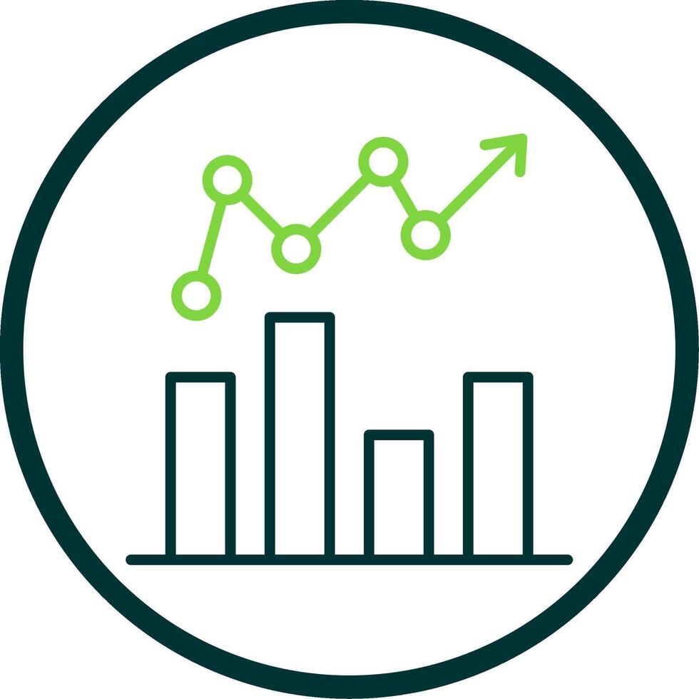 bar graphique ligne cercle icône conception vecteur