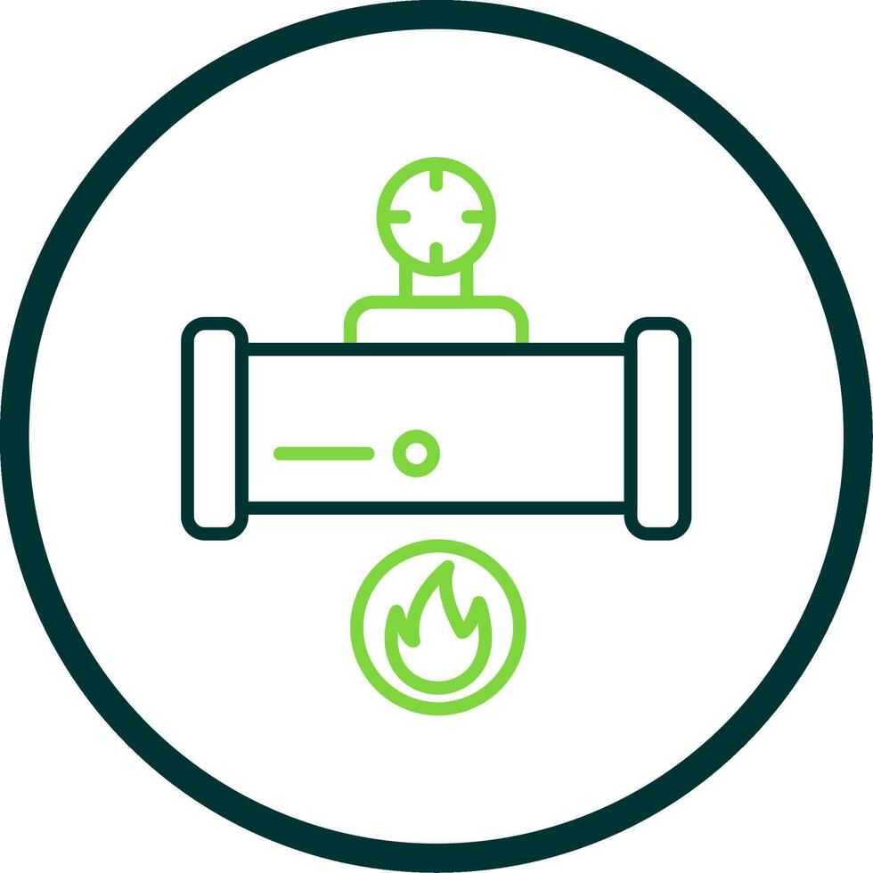 gaz ligne cercle icône conception vecteur