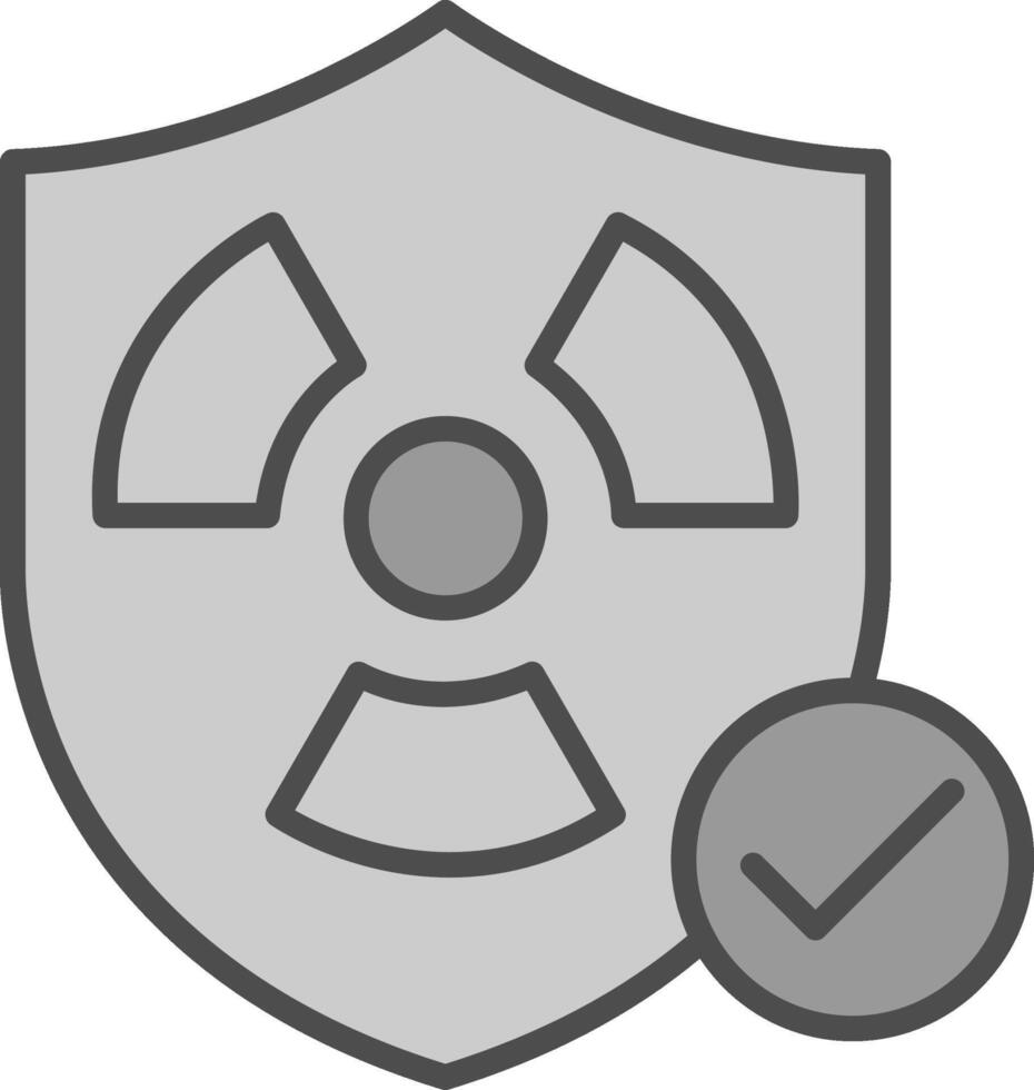 sécurité nucléaire ligne rempli niveaux de gris icône conception vecteur