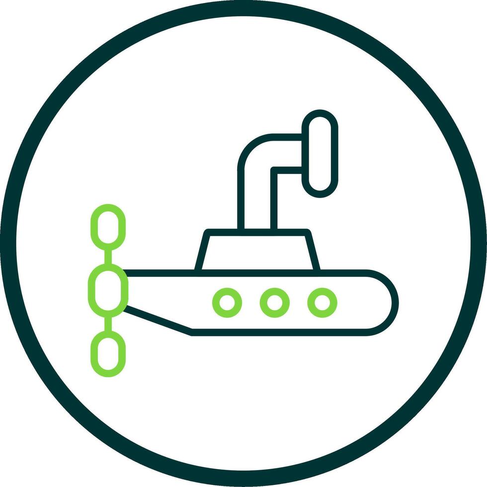 sous-marin ligne cercle icône conception vecteur