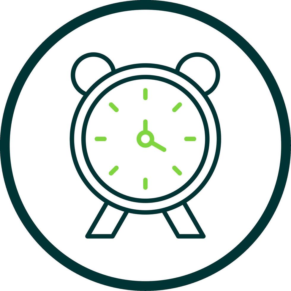 alarme l'horloge ligne cercle icône conception vecteur