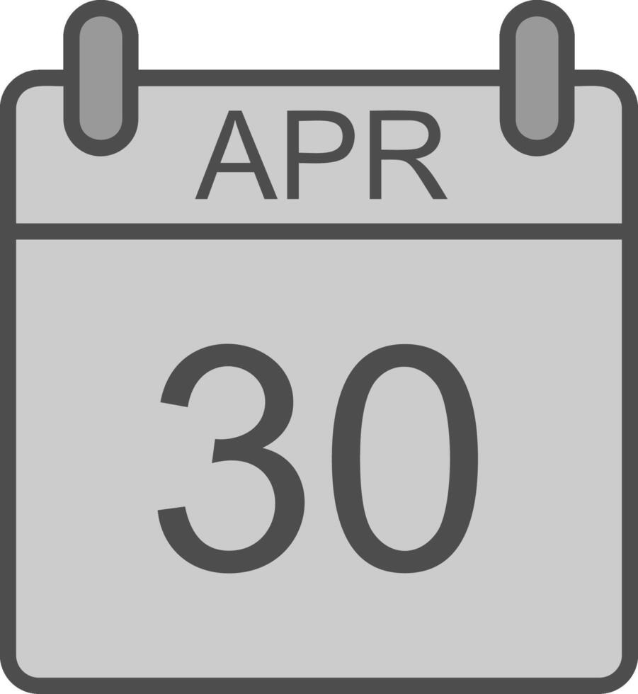 avril ligne rempli niveaux de gris icône conception vecteur