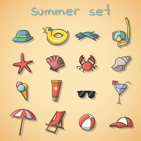 Summer icons travel icons set vecteur