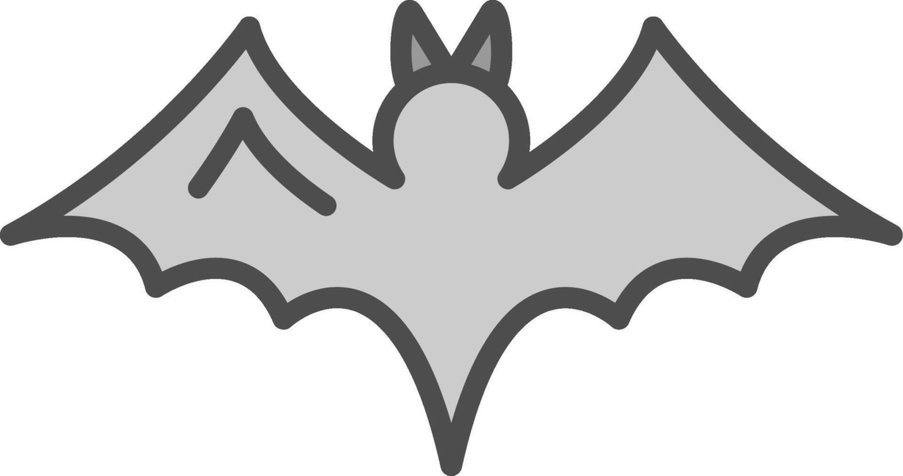 chauve souris ligne rempli niveaux de gris icône conception vecteur