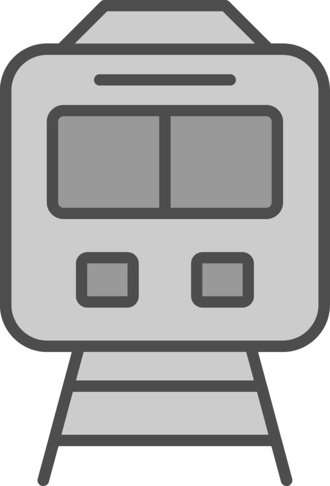 train ligne rempli niveaux de gris icône conception vecteur