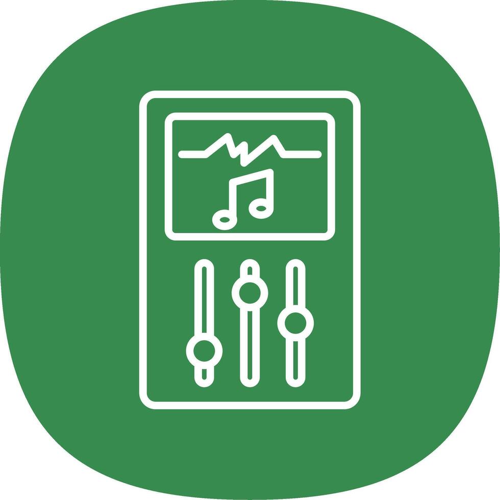 la musique joueur ligne courbe icône conception vecteur