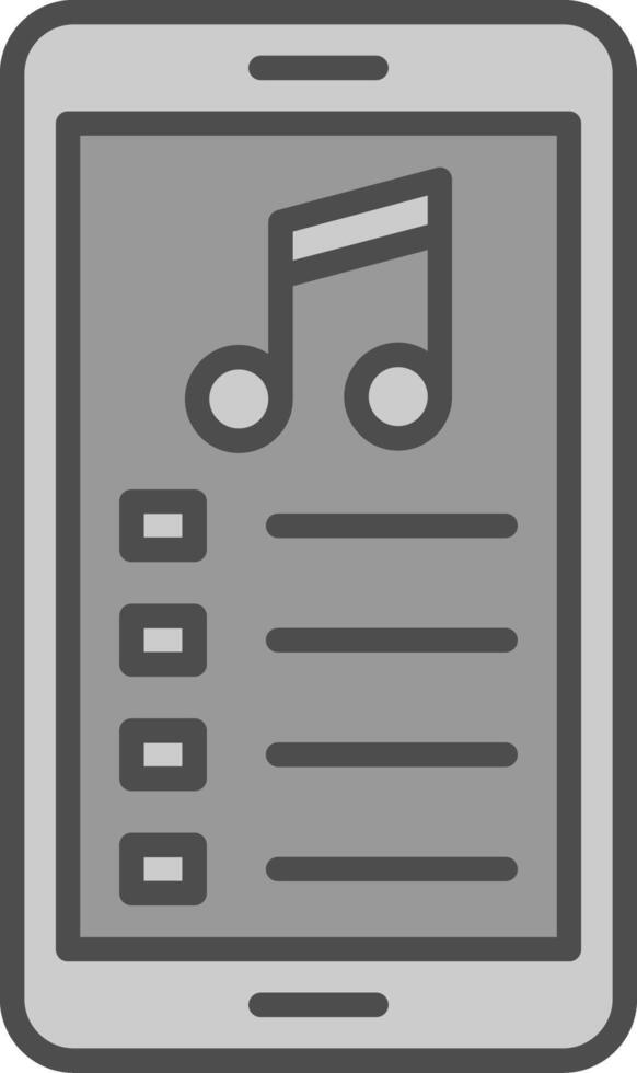 mobile app ligne rempli niveaux de gris icône conception vecteur