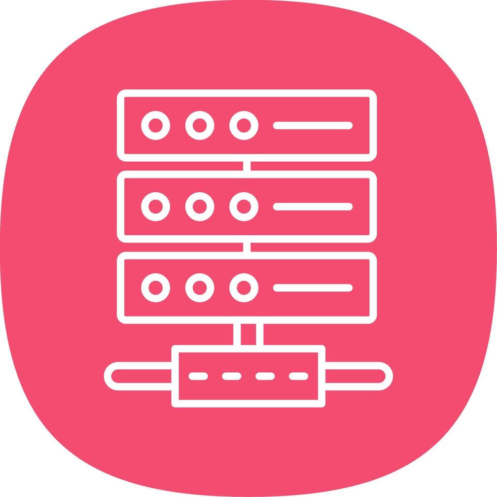 serveur ligne courbe icône conception vecteur